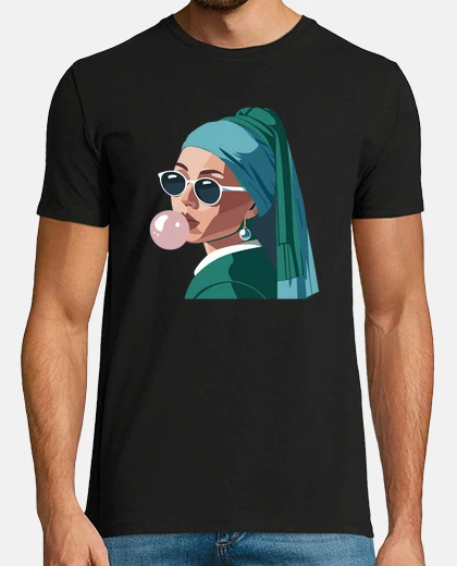 Tee-shirt fille avec boucle d39oreille en perles 