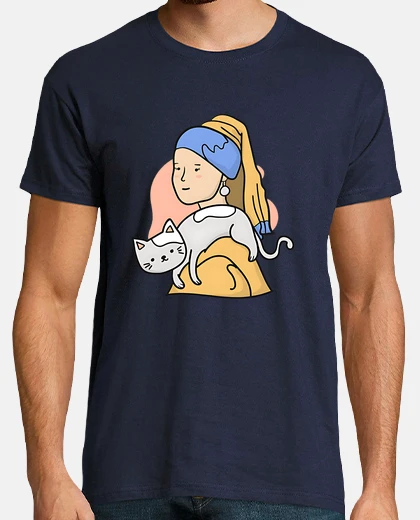 Tee-shirt fille avec la boucle d39oreille en perl