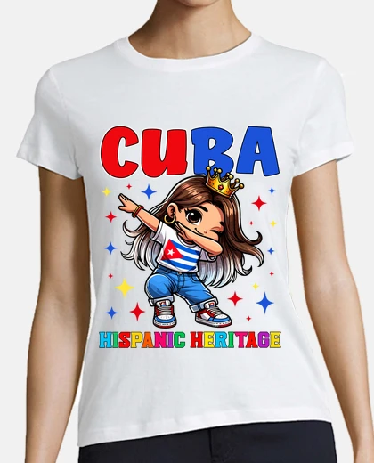 Tee-shirt fille cubaine dabbing enfant d39origine