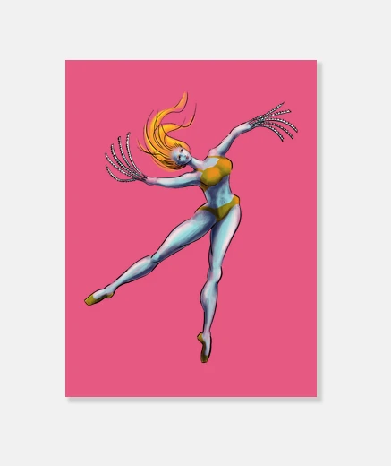 Tableau fille de danseuse bizarre avec des main