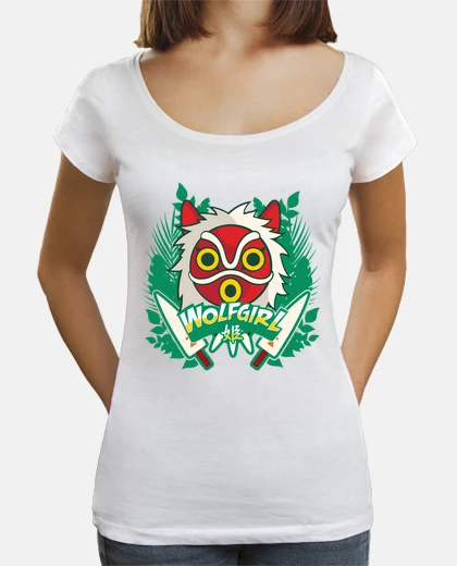Tee-shirt fille de loup - princesse mononoke