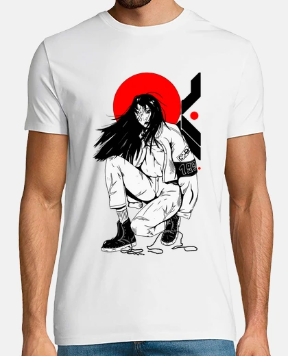 Tee-shirt fille de style japonaise man ga cyberpu