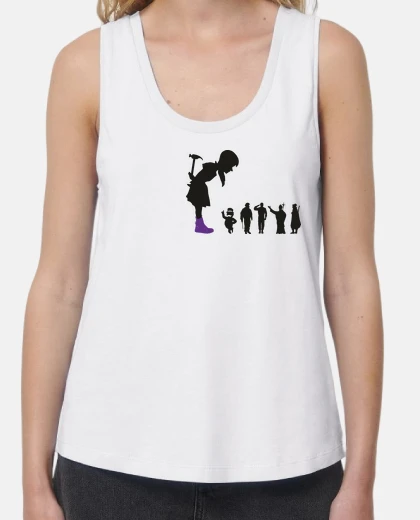 Tee-shirt fille féministe - bretelles caraco muller