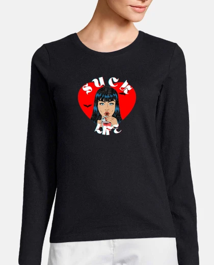 Tee-shirt fille vampire noire à manches longues