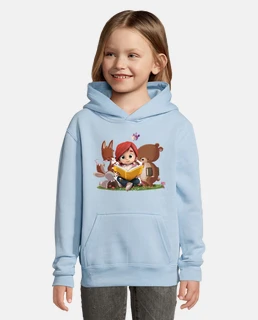 fille lisant avec des animaux