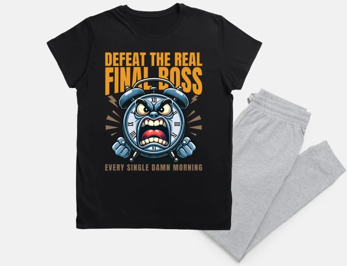 Pajama Final Boss Angry Alarm Clock Sleepyhead