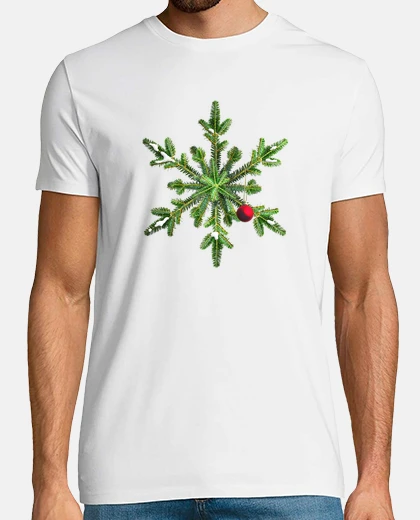 T-shirt fiocco di neve di pino innevato Natale