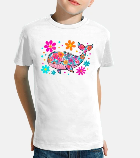 Abbigliamento fiore balena cetaceo capodoglio blu