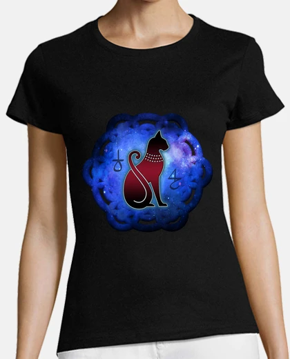 T-shirt fiore cosmico della vita gatto egiziano