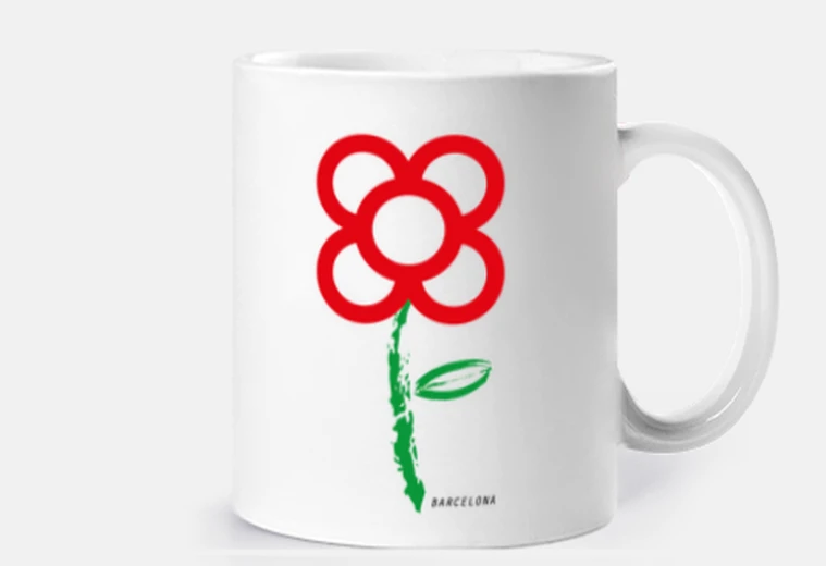Tazza fiore not rosso di Barcellona