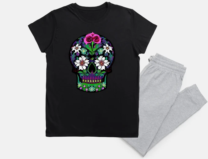 Pigiama fiori del cranio