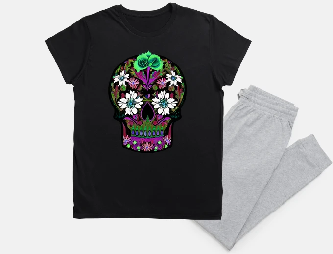 Pigiama fiori del cranio