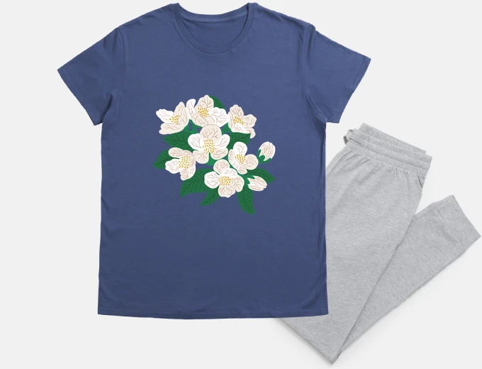 Pigiama fiori di melo, mele, sidro, camicia da notte,