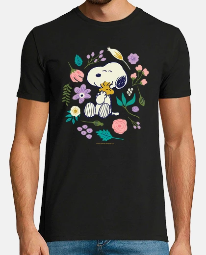 T-shirt fiori di primavera di Snoopy wood Stock