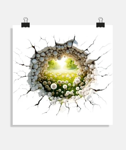 Poster fiori di tarassaco poster prospettiva 3d soggiorno laboratorio stand studio poster