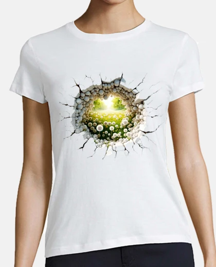 T-shirt fiori di tarassaco prospettiva 3d