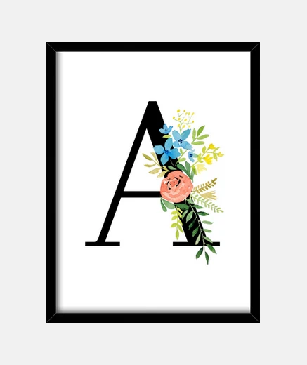 Quadro fiori iniziali dell&#39;acquerello