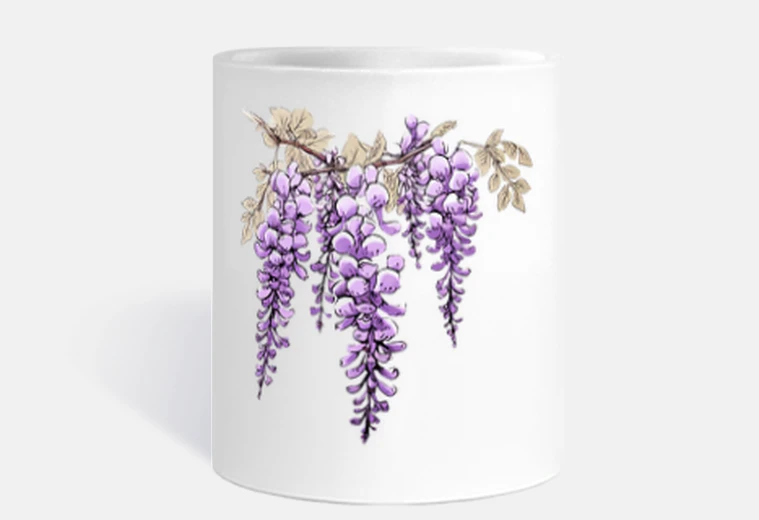 Tazza fiori pendenti viola del ritaglio di sc