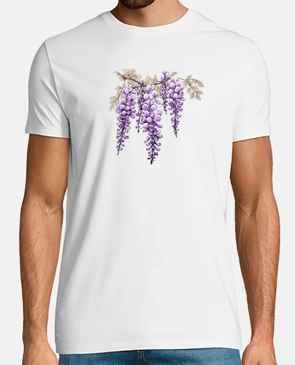 T-shirt fiori pendenti viola del ritaglio di sc