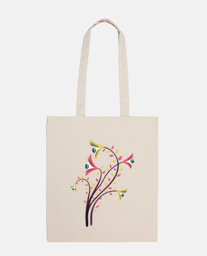 Borsa fiori strani di occhi che guardano