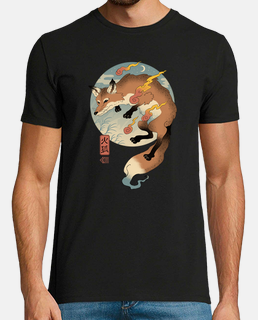 fire fox ukiyo-e shirt mens