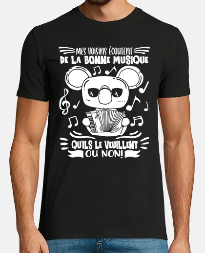T-shirt fisarmonica koala musicista fisarmonici