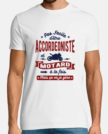 T-shirt fisarmonicista e motociclista