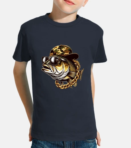 Kids fish military cap