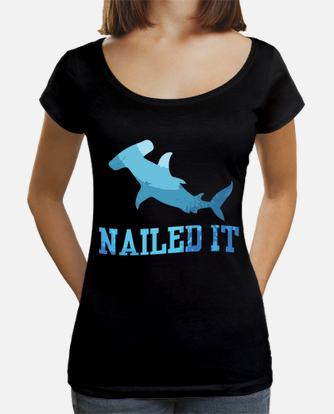 Fishing pun i shark meme i hammerhead t-shirt