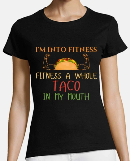 T-shirt fitness un intero taco in bocca