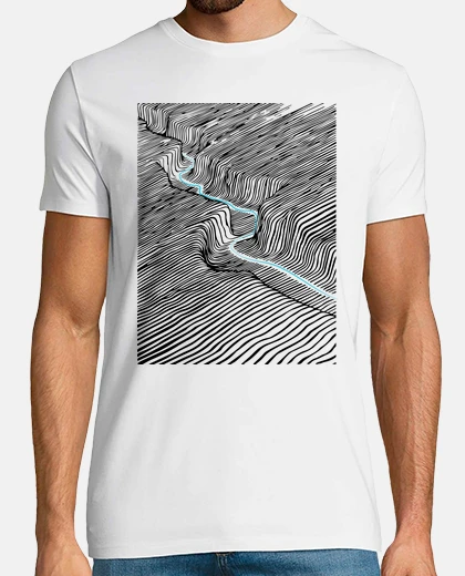 T-shirt fiume tra le montagne