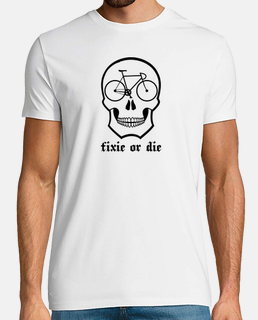 fixie or die skull white