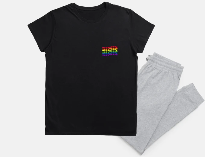 Pyjama flag gay lgbt pride, pyjama avec design placé comme une marque de mode .