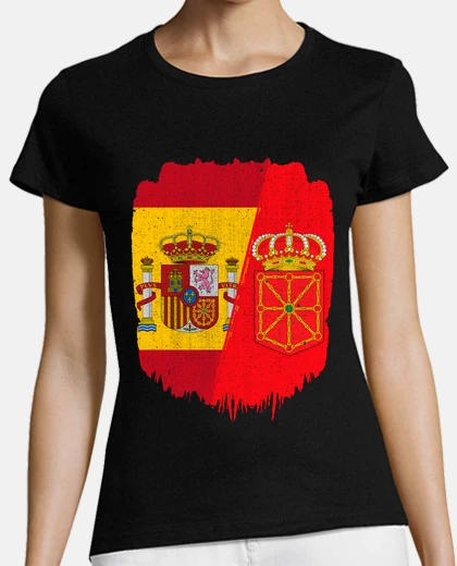 T-shirt flag of spain and navarre spanish and navarre