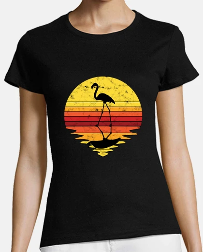 Tee-shirt flamant rose des années 70 flamant rose