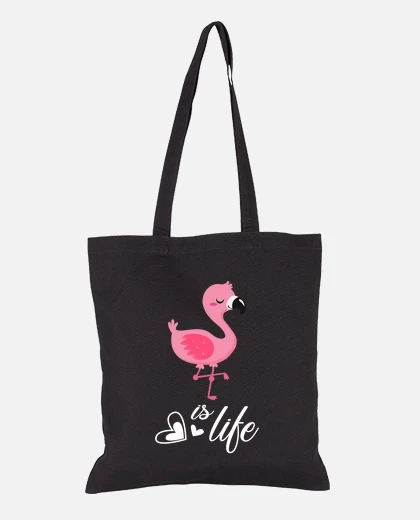 Sac flamant rose est la vie je cadeau fille tostadora