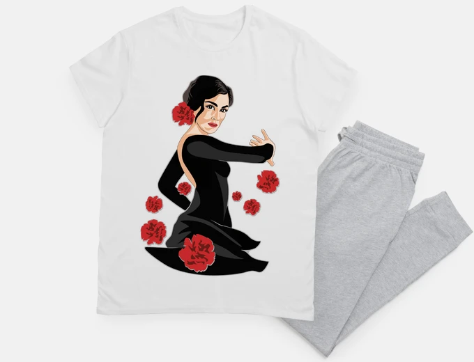 Pyjama flamenco dancer carnations