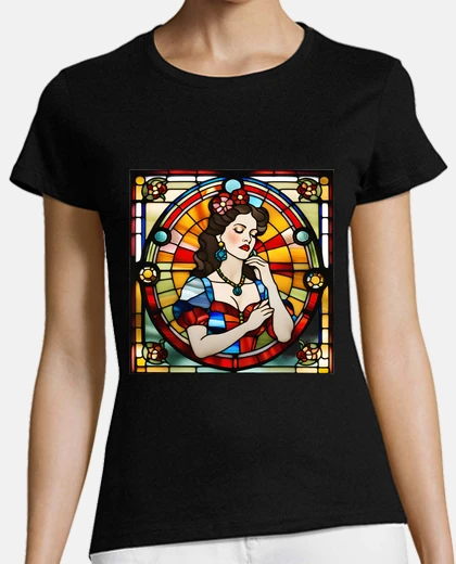 T-shirt flamenco stained glass window seville woman