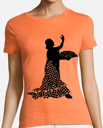 Flamenco silhouette in black t shirt tostadora