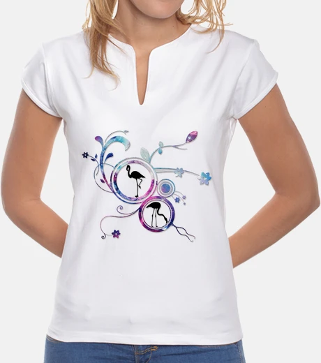 Camiseta flamencos con el marco del círculo
