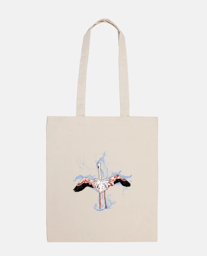 Bag flamingo with wings spread