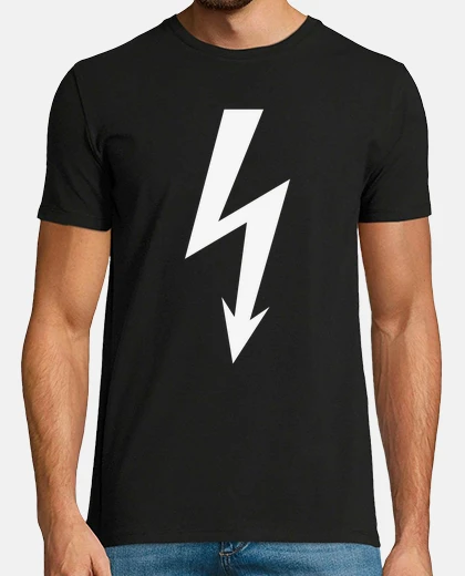Tee-shirt flash blitz éclair rayo fulmine blanc