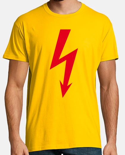 Tee-shirt flash blitz éclair rayo fulmine rouge
