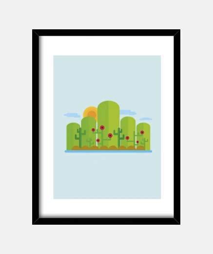 Framed flat landscape