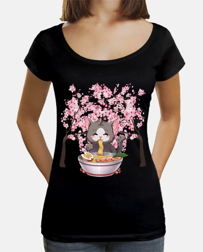 Tee-shirt fleur de cerisier japonais ramen pâques