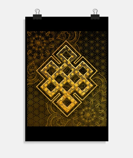 Poster fleur de géométrie sacrée noeud sans fi