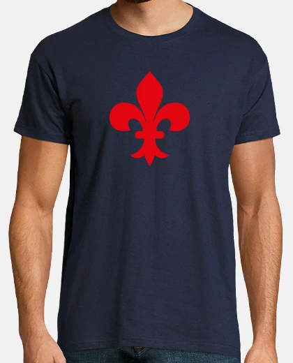 T-shirt fleur de lis rosso