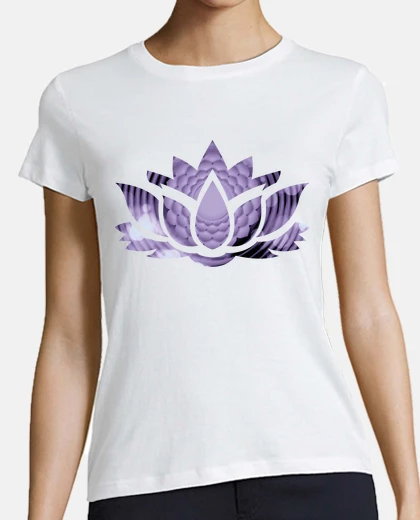 Tee-shirt fleur de lotus aux couleurs mauves