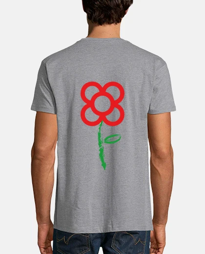 Tee-shirt fleur rouge