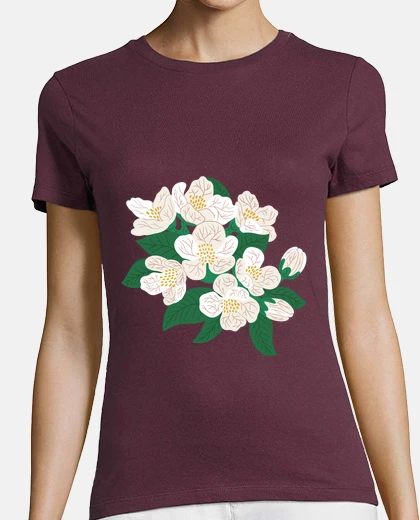 Tee-shirt fleurs de pommier , pommes , cidre ,